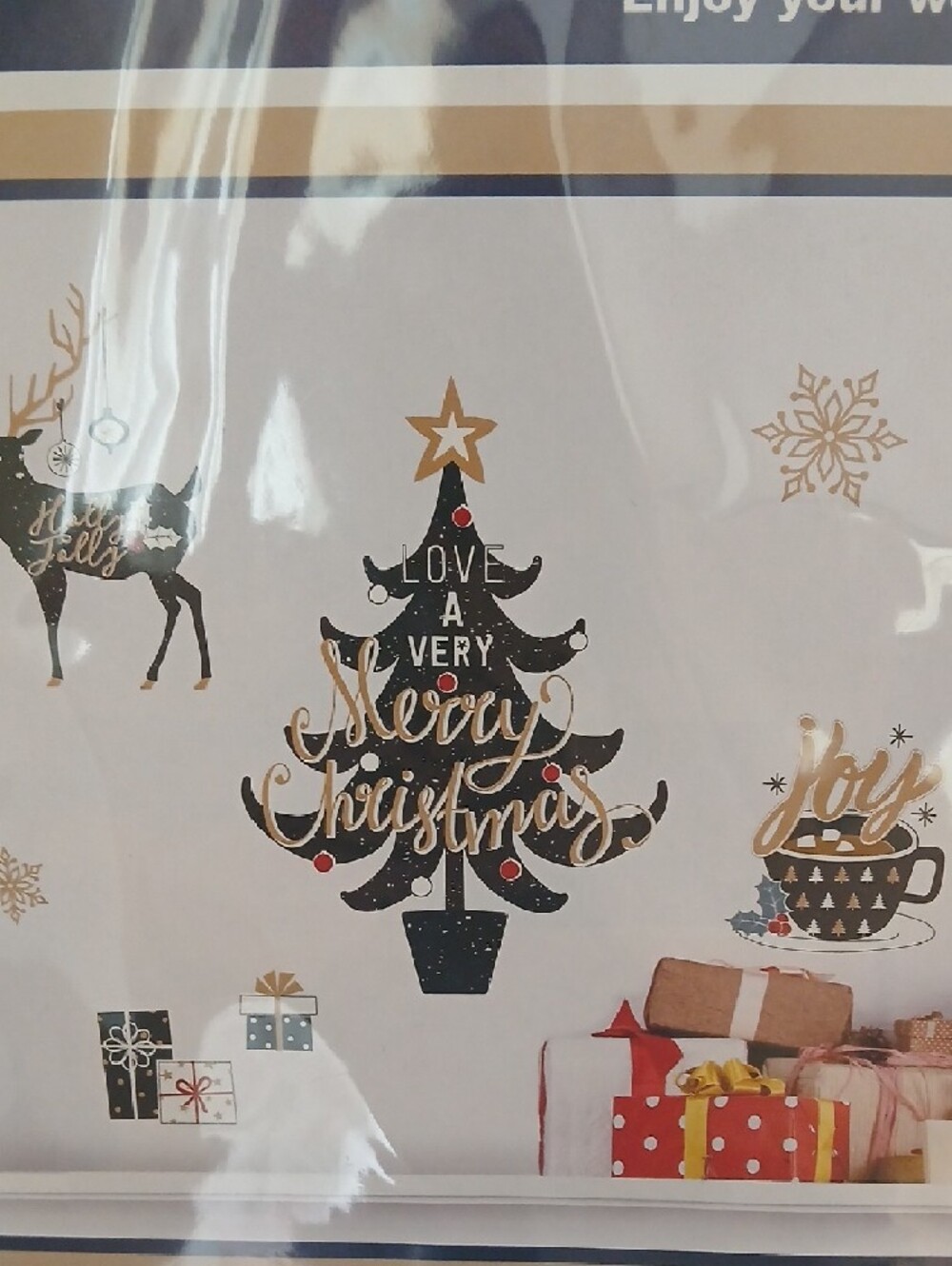 Holiday Stickers - Black & Gold Christmas Tree and Reindeer - Picture 4 of 5